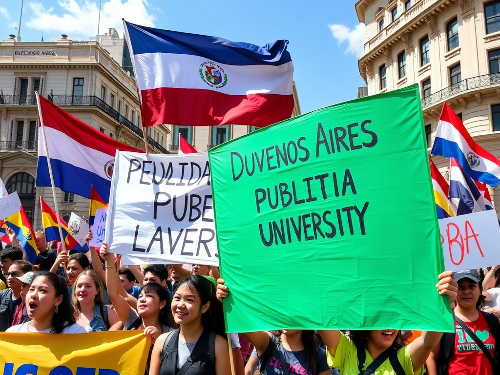 Manifestação de estudantes em Buenos Aires a favor das universidades públicas